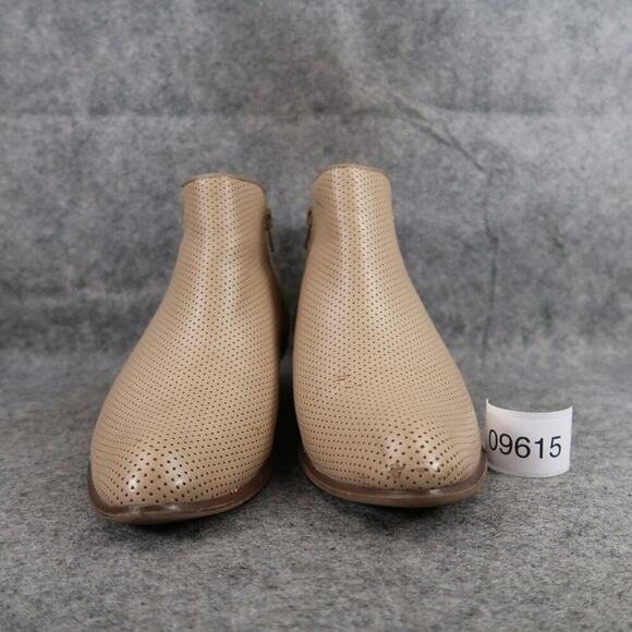 Espirit Shoes Womens 9 Booties Fashion Block Heel Perforated Double Zip Tara Tan - Picture 3 of 15